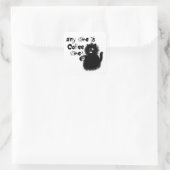 Coffee loving cat vierkante sticker (Tas)
