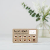Coffee Loyalty Card, aardse bruin (Staand voorkant)