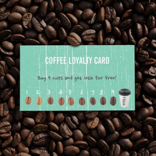 Coffee Loyalty Kaarten  groen hout