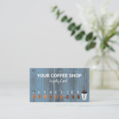 Coffee Loyalty Kaarten Rustic Dusty Blue Barn Wood (Staand voorkant)