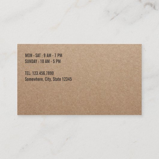 Coffee Loyalty Punch Kaarten Rustic Kraft (Achterkant)