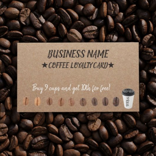 Coffee Loyalty Punch Kaarten Rustic Kraft