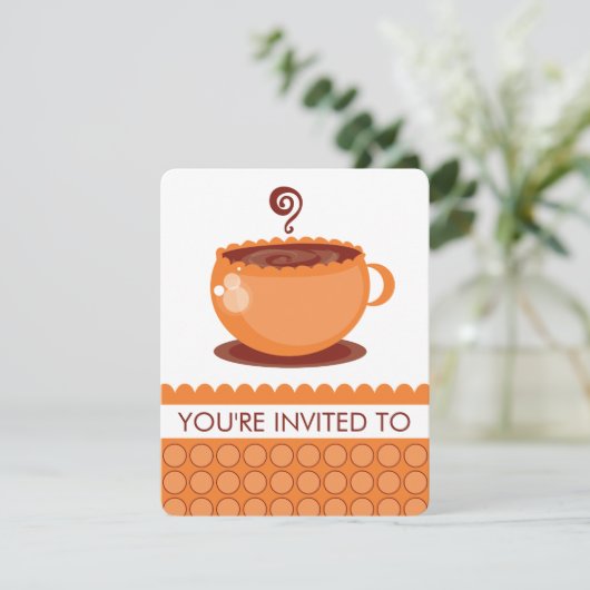 Coffee Luncheon-uitnodigingen Kaart (Staand voorkant)