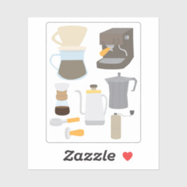 Coffee Maker Tools Sticker