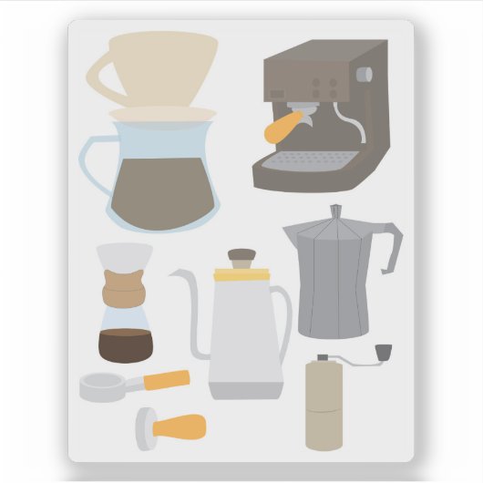 Coffee Maker Tools Sticker (Voorkant)