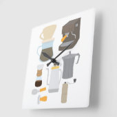 Coffee Maker Tools Vierkante Klok (Hoek)