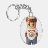 Coffee Man – Fun Design for True Caffeine Kings Sleutelhanger (Voorkant Links)