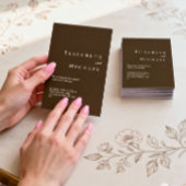 Coffee Minimalist Boho Elegant Script Wedding  Kaart