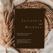 Coffee Minimalist Boho Elegante Script Bruiloft Kaart
