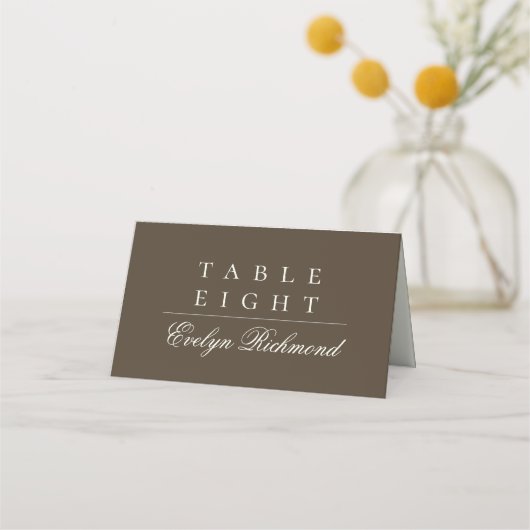 Coffee Minimalist Ivory Script Folded Wedding (Voorkant)