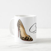 Coffee Mok Cinderella Leopard Shoes Quote Tea Cup (Voorkant links)