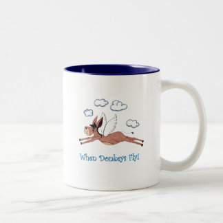 Coffee Mok Funny, Whimsical Flying Donkey
