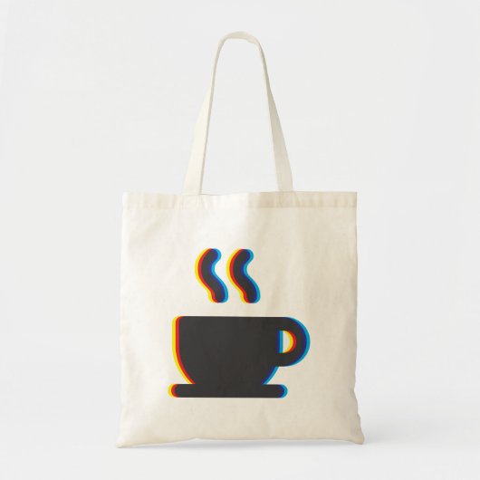 Coffee Mok Glitch Tote Bag (Voorkant)