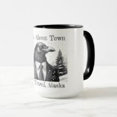 Coffee mok, Raven About Town - Stad aanpassen Mok (Voorkant rechts)