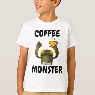 COFFEE MONSTER Funny T-shirts pour enfants