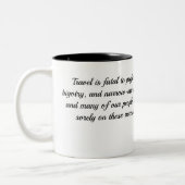 Coffee Mug avec une citation sur le voyage de Mark (Gauche)