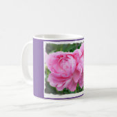 Coffee Mug avec une photo de Pink Peonies (Devant gauche)