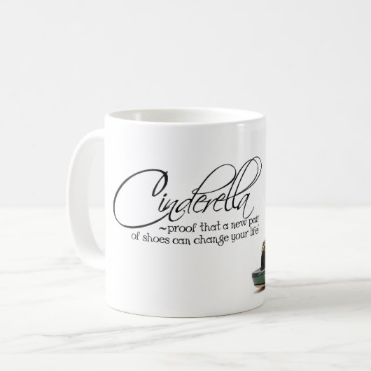 Coffee Mug Cendrillon Peacock Feathers Chaussures (Devant gauche)