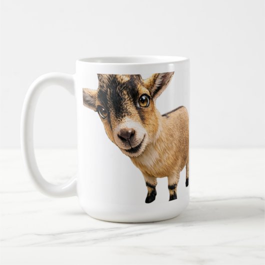 Coffee Mug - Cute Goat Peeking (Gauche)