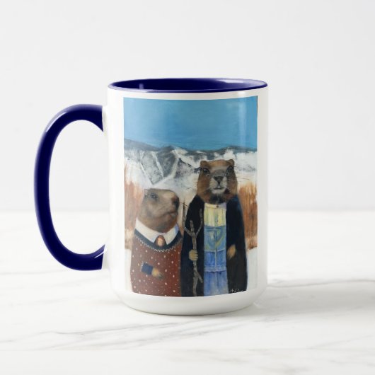 Coffee Mug of Marmots (American Gothic) Mok (Links)