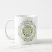 Coffee Mug Original Mandala Design 2-sided Green (Gauche)