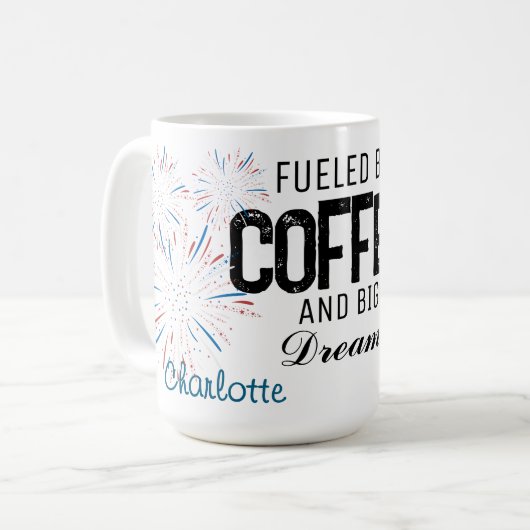 Coffee Mug Patriotic 4th of July Custom Name (Devant gauche)