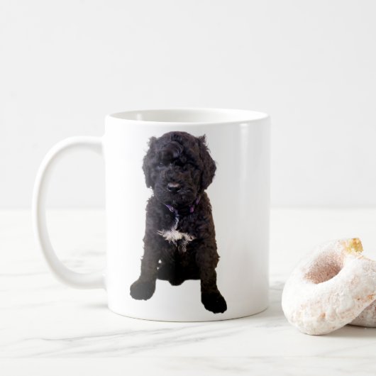 Coffee Mug – Portuguese Water Dog Puppy  (Avec donut)