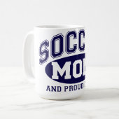 Coffee Mug - Soccer Maman et Fier de ça! -Marine (Devant gauche)