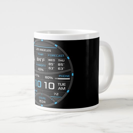 Coffee Mug with a Humorous Digital Design Extra Grote Beker (Voorkant rechts)