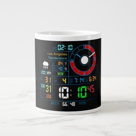 Coffee Mug with a Humorous Digital Design Extra Grote Beker (Voorkant)