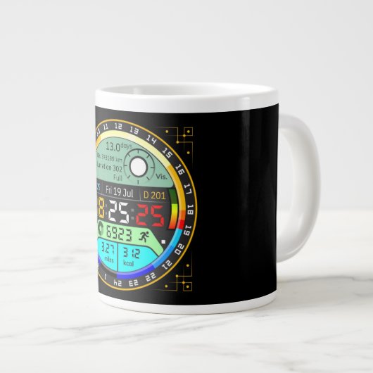 Coffee Mug with a Humorous Digital Design Extra Grote Beker (Voorkant rechts)