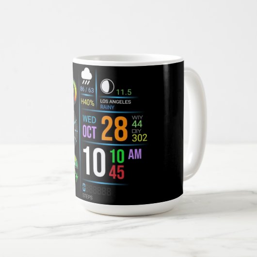 Coffee Mug with a Humorous Digital Design Koffiemok (Voorkant rechts)