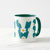 coffee mug with love phrase covered with flowers (Devant droit)