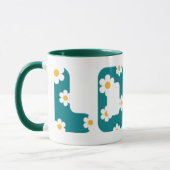 coffee mug with love phrase covered with flowers mok (Links)
