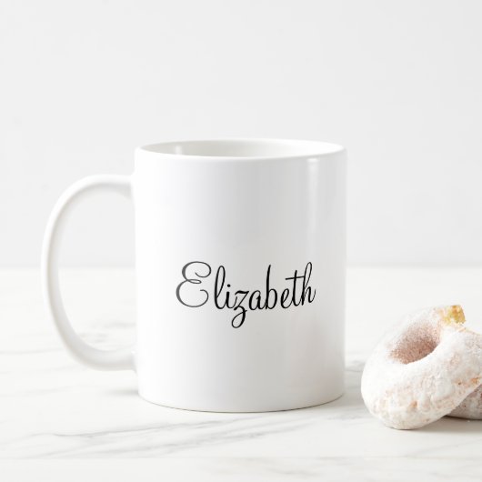 Coffee Mugs Custom Elegant Script Name Modèle (Avec donut)