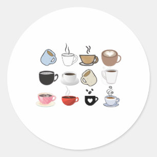 Coffee Mugs Design Patroon Ronde Sticker