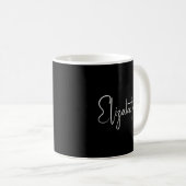 Coffee Mugs Nom du script Elegant Black Custom (Devant droit)