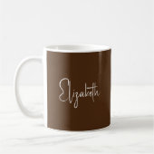 Coffee Mugs Nom du script Élégant Modèle Brown (Gauche)