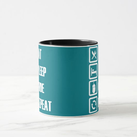 Coffee Mugs programmeren :  EAT-SLEEP-CODE-REPEAT Mok (Midden)