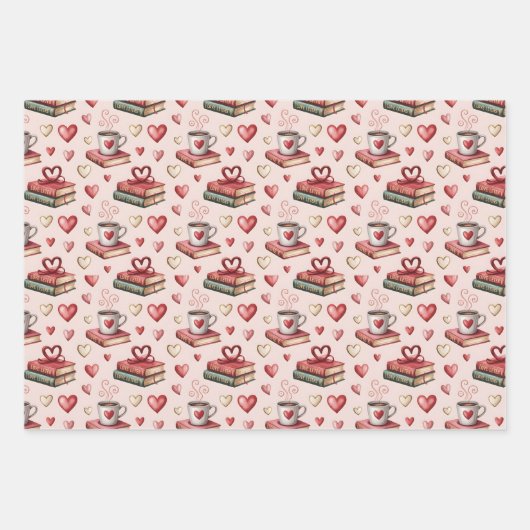 Coffee mugs with hearts inpakpapier vel (Voorkant)