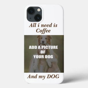 Coffee & my Dog Throw Pillow iPhone 13 Hoesje