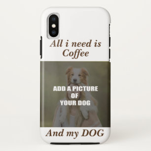 Coffee & my Dog Throw Pillow iPhone XS Hoesje