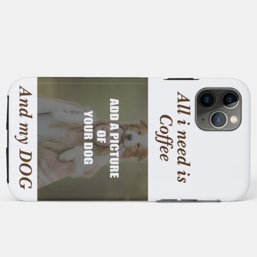 Coffee & my Dog Throw Pillow Case-Mate iPhone Case (Achterkant (horizontaal))