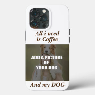 Coffee & my Dog Throw Pillow iPhone 13 Pro Hoesje