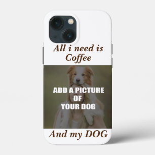 Coffee & my Dog Throw Pillow iPhone 13 Mini Hoesje
