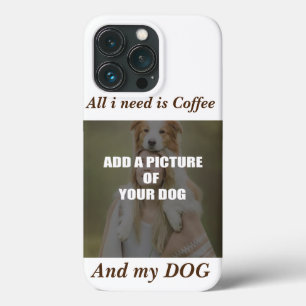 Coffee & my Dog Throw Pillow iPhone 13 Pro Hoesje