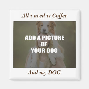 Coffee & my Dog Throw Pillow Magneet