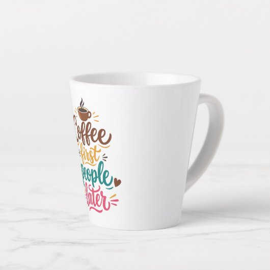 Coffee Now People Later Mug  Latte Mok (Rechterhoek)