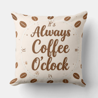 Coffee O'Clock Kussen - Grappige Coffee Tijd Deken