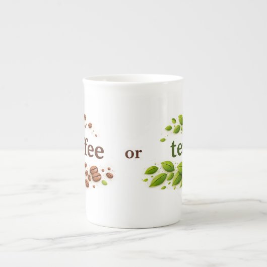 Coffee or Tea White Bone China Mug (Devant)
